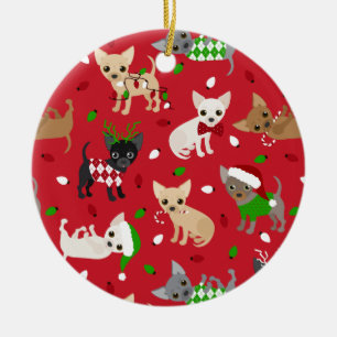 Kerstchihuahua All Coats Keramisch Ornament
