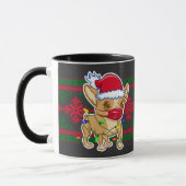 Kerstchihuahua met een medisch masker mok (Links)