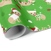 Kerstchihuahuas Cadeaupapier (Rol Hoek)