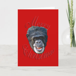kerstchimpansee feestdagen kaart
