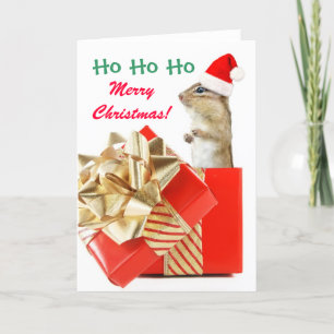 kerstchipmunk feestdagen kaart