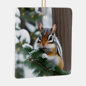 kerstchipmunk keramisch ornament (Rechts)