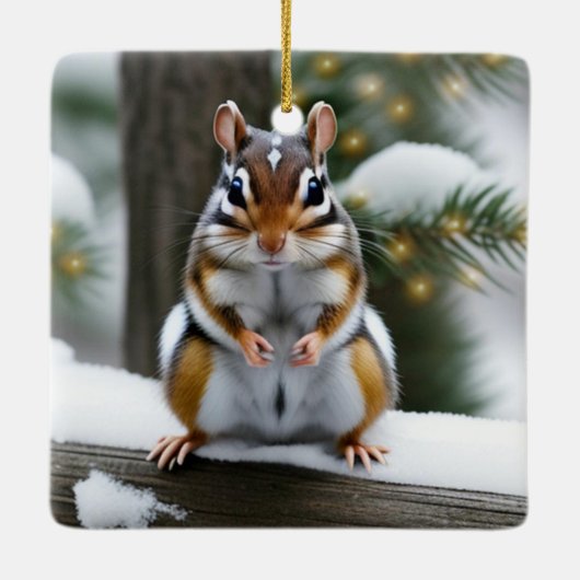 kerstchipmunk keramisch ornament (Achterkant)