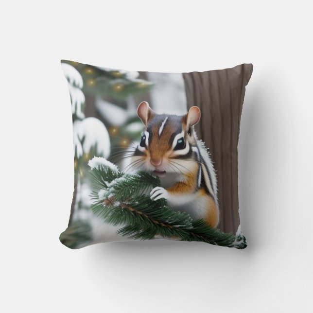 kerstchipmunk kussen (Voorkant)