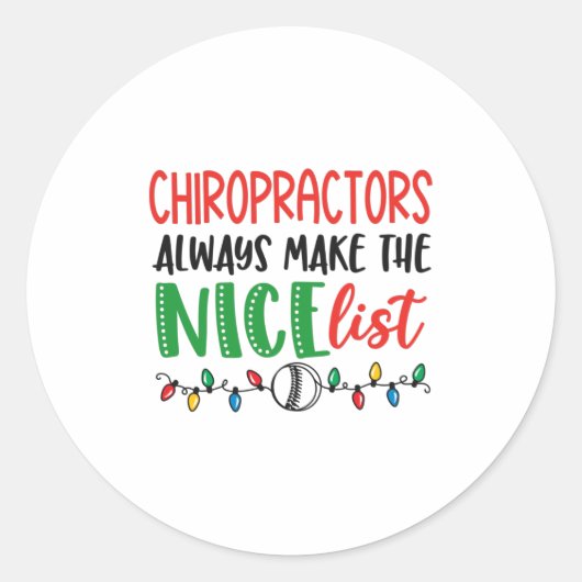 Kerstchiropractor, chiropractisch ronde sticker (Voorkant)