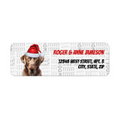 Kerstchocolade Lab Dog met naamadres Etiket (Voorkant)