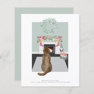 Kerstchocolade Labrador Dog Fireplace Scene