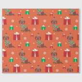 kerstchocolade-labrador-patroon cadeaupapier (Vlak)