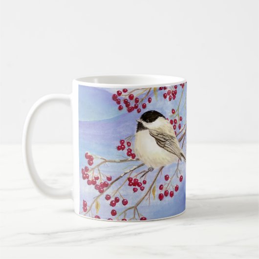 Kerstcichorei Cute Bird Berries Koffiemok (Links)