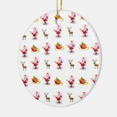 kerstcirkel Ornament, kerstman Keramisch Ornament (Links)