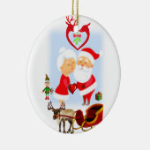 kerstcirkel Ornament, kerstman Keramisch Ornament (Rechts)