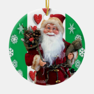kerstcirkel Ornament, kerstman Keramisch Ornament