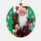 kerstcirkel Ornament, kerstman Keramisch Ornament (Links)