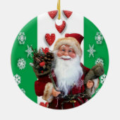 kerstcirkel Ornament, kerstman Keramisch Ornament (Achterkant)