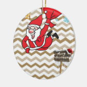 kerstcirkel Ornament, kerstman Keramisch Ornament (Links)