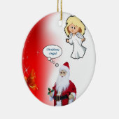 kerstcirkel Ornament, kerstman Keramisch Ornament (Rechts)