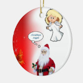 kerstcirkel Ornament, kerstman Keramisch Ornament (Links)