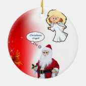 kerstcirkel Ornament, kerstman Keramisch Ornament (Achterkant)