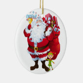 kerstcirkel Ornament, kerstman Keramisch Ornament (Rechts)