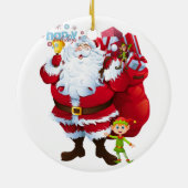 kerstcirkel Ornament, kerstman Keramisch Ornament (Achterkant)