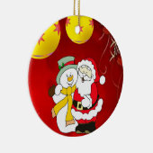 kerstcirkel Ornament, kerstman Keramisch Ornament (Rechts)