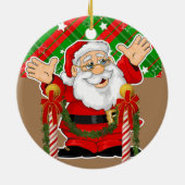 kerstcirkel Ornament, kerstman Keramisch Ornament (Achterkant)