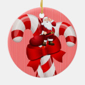 kerstcirkel Ornament, kerstman Keramisch Ornament (Achterkant)