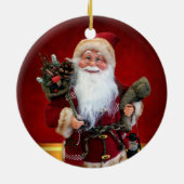 kerstcirkel Ornament, kerstman Keramisch Ornament (Achterkant)