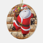 kerstcirkel Ornament, kerstman Keramisch Ornament (Links)