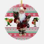 kerstcirkel Ornament, kerstman Keramisch Ornament (Achterkant)