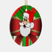 kerstcirkel Ornament, kerstman Keramisch Ornament (Rechts)