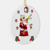 kerstcirkel Ornament, kerstman Keramisch Ornament (Rechts)