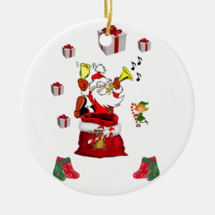 kerstcirkel Ornament, kerstman Keramisch Ornament