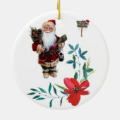 kerstcirkel Ornament, kerstman Keramisch Ornament (Achterkant)