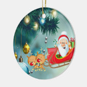 kerstcirkel Ornament, kerstman Keramisch Ornament (Links)