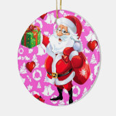 kerstcirkel Ornament, kerstman Keramisch Ornament (Links)