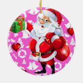 kerstcirkel Ornament, kerstman Keramisch Ornament (Achterkant)