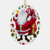 kerstcirkel Ornament, kerstman Keramisch Ornament (Rechts)