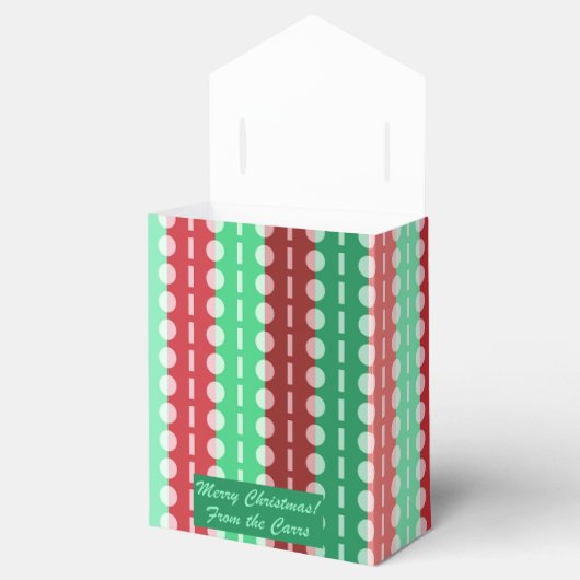 Kerstcirkels met strepen rode en groene tent bedankdoosjes (Geopend)