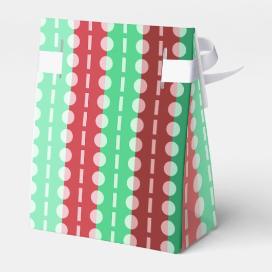 Kerstcirkels met strepen rode en groene tent bedankdoosjes (Achterkant)