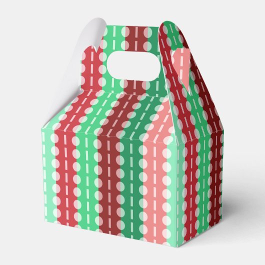 Kerstcirkels met strepen rood en groen draagbaar bedankdoosjes (Achterkant)