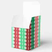 Kerstcirkels op Stripes Red en Green Classic Bedankdoosjes (Geopend)