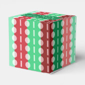 Kerstcirkels op Stripes Red en Green Classic Bedankdoosjes (Achterkant)