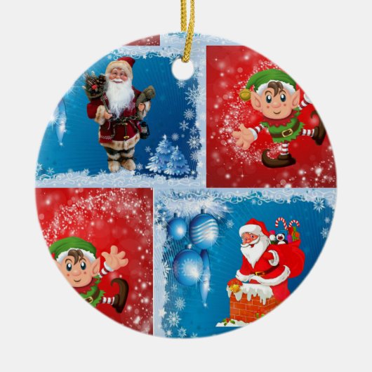 kerstcirkelversiering keramisch ornament (Voorkant)