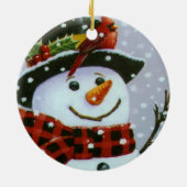 Kerstcirkelversiering/Snowman Keramisch Ornament (Achterkant)