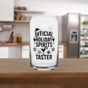 Kerstcitaat grappige feestgeesten proever zwart blikvorm glas