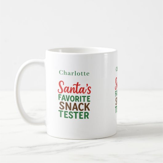 Kerstcitaat grappige snack tester naam koffiemok (Links)