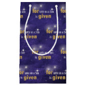 kerstcitaat voor Paars leder Klein Cadeauzakje (Voorkant)