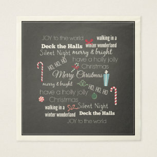 Kerstcitaten en Gezegden typografie Servetten