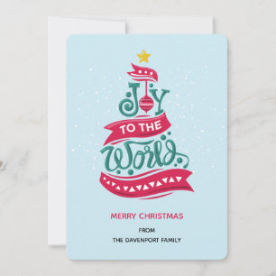 Kerstcitaten Typografie 'Vreugde aan de Wereld' Feestdagenkaart